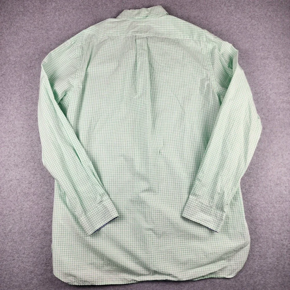 Ralph Lauren Men's XL Green Gingham Check Plaid Long Sleeve Button Down Shirt‎